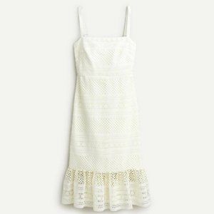 J.CREW Geometric Lace Ivory Midi Dress